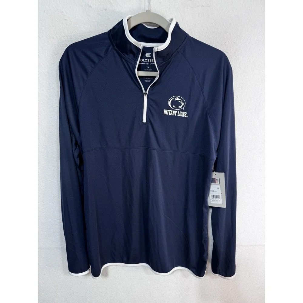 Penn State Nittany Lions Jacket Mens L Blue NCAA Football Nike Dri-FIT Full Zip